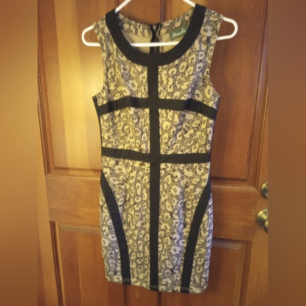 Stylish Leopard Print Dress with Black Accents